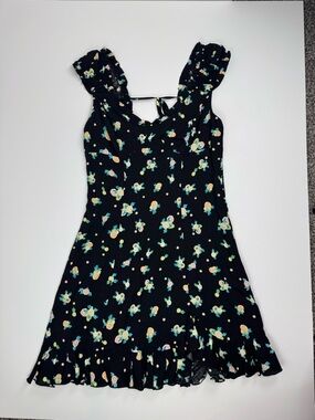Free People Black Floral Ruffle Dress